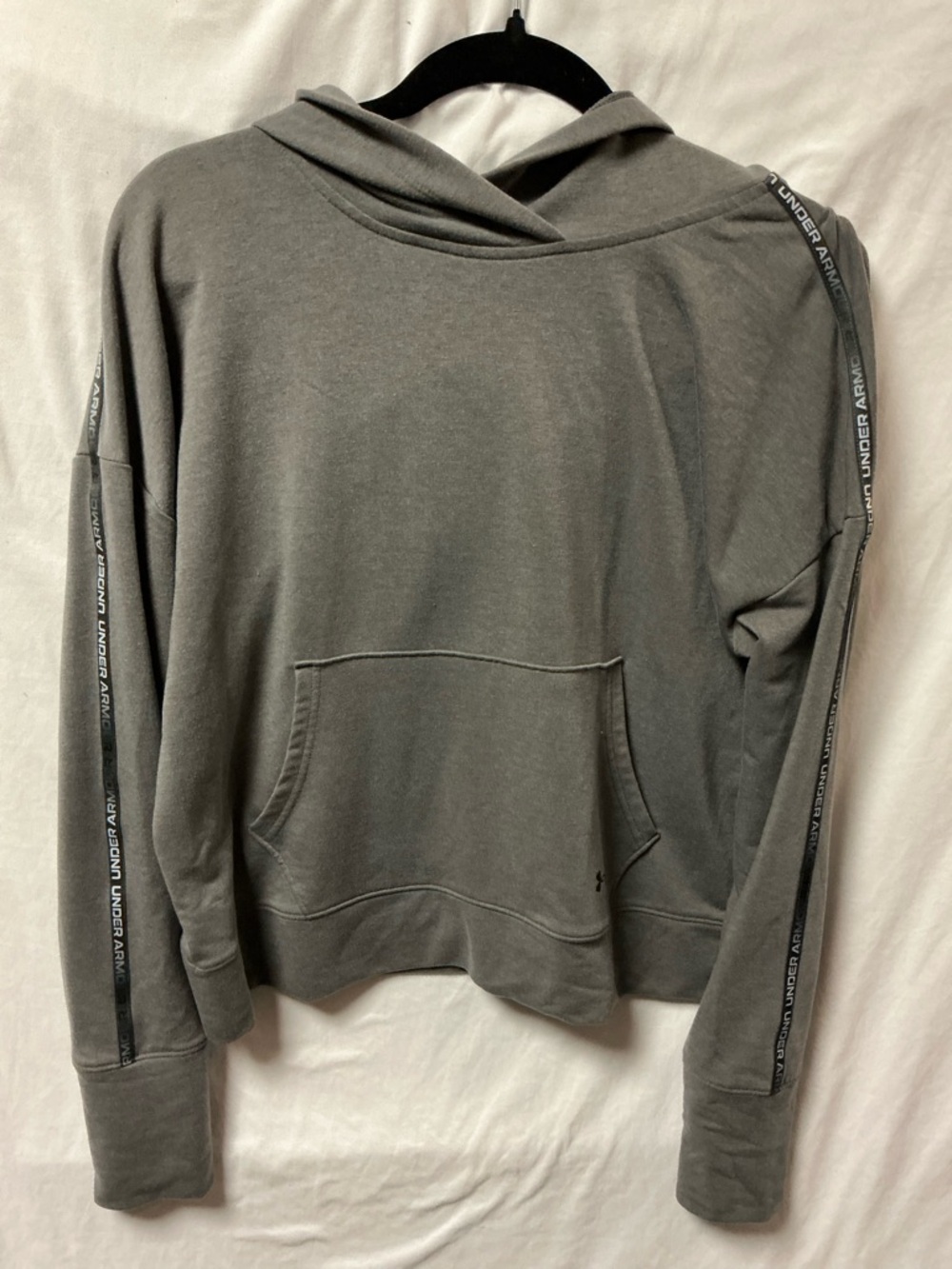 Under Armour Charcoal Gray Pullover Hoodie with Logo